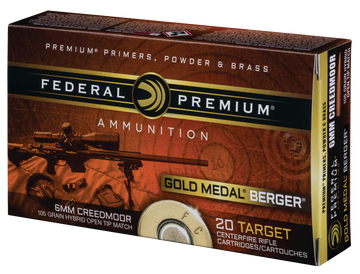 Federal Premium Gold Medal Berger 6mm Creedmoor 105gr Hybrid OTM 20rd - Box or Case