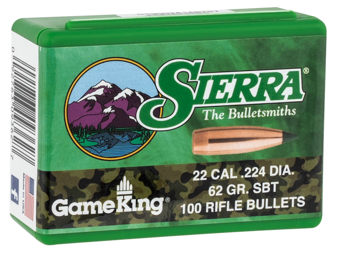 Sierra 9362 GameKing .224 62gr Spitzer Boat Tail - 100/Box