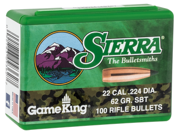 Sierra 9362 GameKing .224 62gr Spitzer Boat Tail - 100/Box