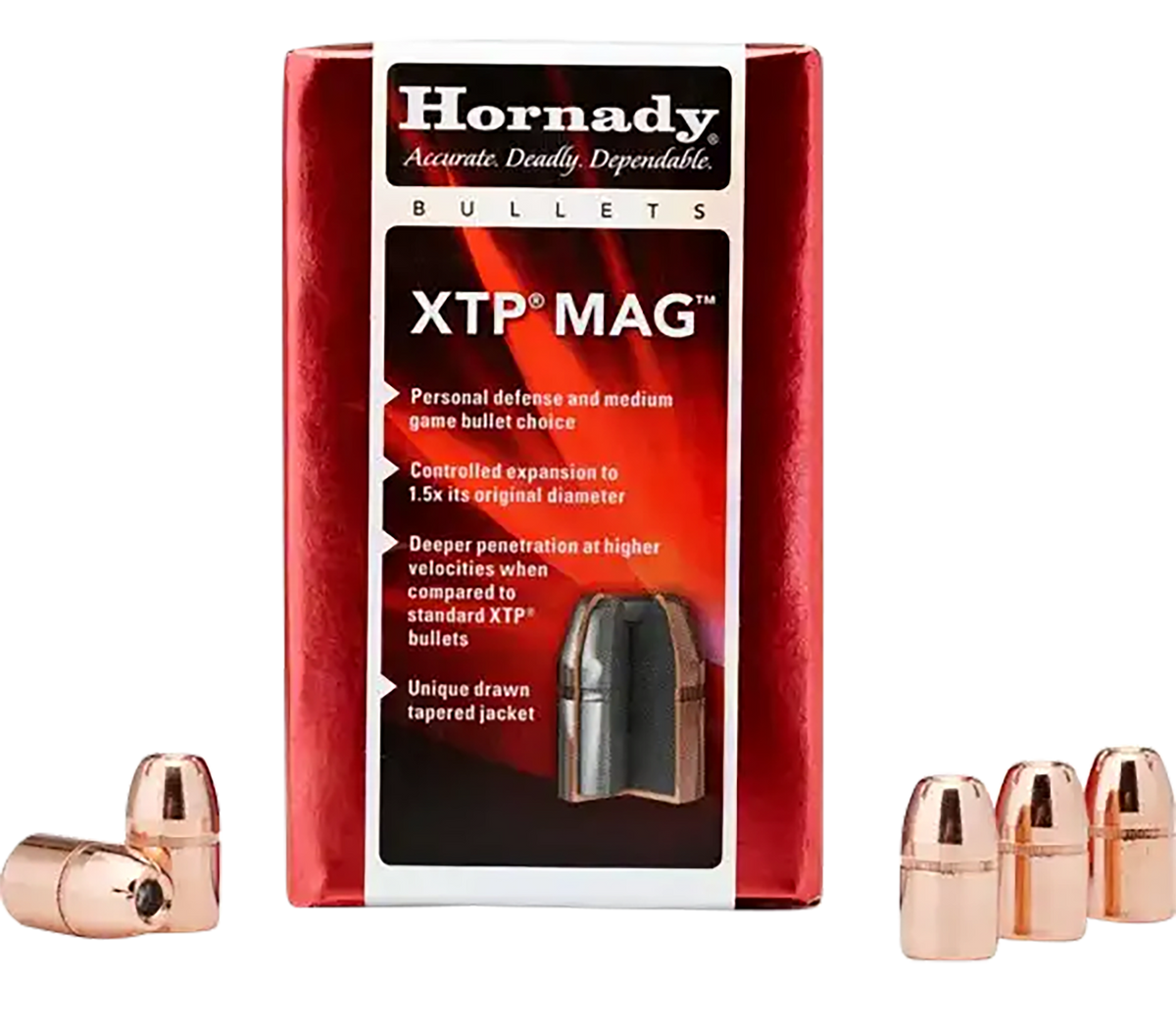 Hornady XTP Mag 45 Cal .452 300 gr Hollow Point Reloading Bullets - 50/Box