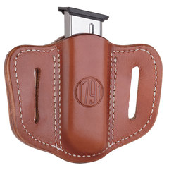 1791 Gunleather MAG1.1 Single Mag Holster Belt Slide Single Stack Ambidextrous - Classic Brown Leather