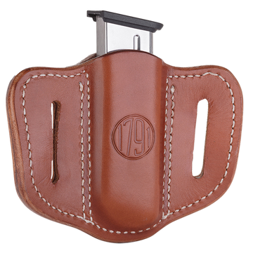 1791 Gunleather MAG1.1 Single Mag Holster Belt Slide Single Stack Ambidextrous - Classic Brown Leather