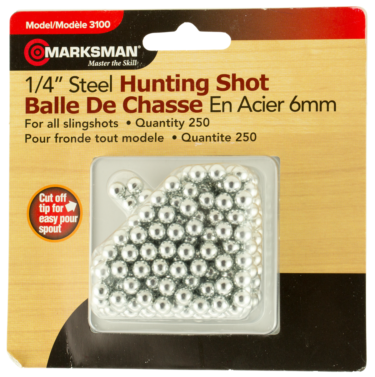 Marksman 3100 Slingshot Steel Shot 1/4" 250 Pack
