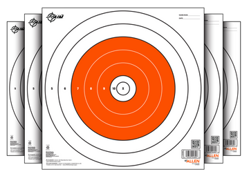 EZ-Aim 15496 Bullseye Paper Hanging Target 12" x 12" White/Orange 12 Pack