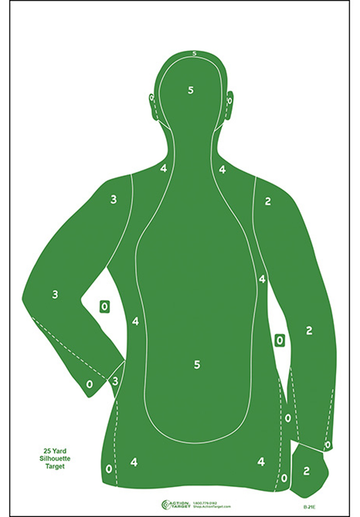 Action Target B-21E Qualification Silhouette Paper Hanging Target 23" x 35" Green 100/Box
