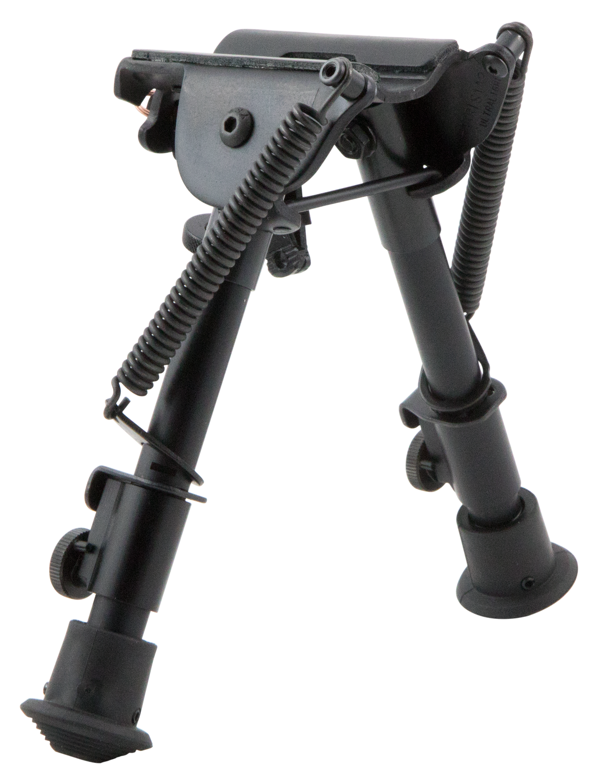 Harris 1A2-BR Bipod Non-Swivel 6-9" Swivel Stud Rubber Feet - Black Steel/Aluminum