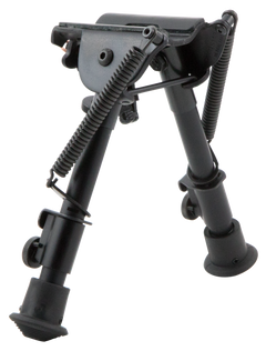 Harris 1A2-BR Bipod Non-Swivel 6-9" Swivel Stud Rubber Feet - Black Steel/Aluminum