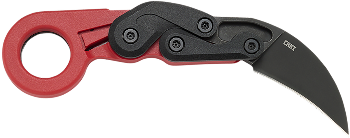 Columbia River Provoke 4041R 2.47" Folding Hawkbill Plain Black Stonewashed 1.4116 SS Red Grivory Handle