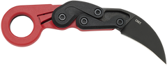Columbia River Provoke 4041R 2.47" Folding Hawkbill Plain Black Stonewashed 1.4116 SS Red Grivory Handle