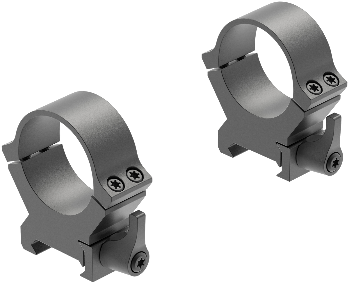 Leupold QRW2 Cross-Slot 30mm High Matte Black Scope Rings - Quick Release Steel