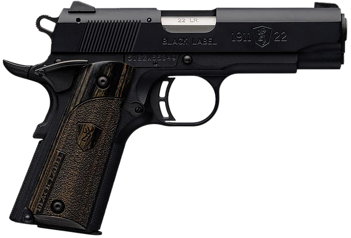 Browning 1911-22 Black Label Compact 22 LR 3.63" 10+1 SAO Pistol