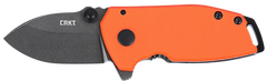 Columbia River CRKT 2486 Squid Compact 1.75" Folding Drop Point D2 Plain Stonewashed Blaze Orange G10/SS Handle
