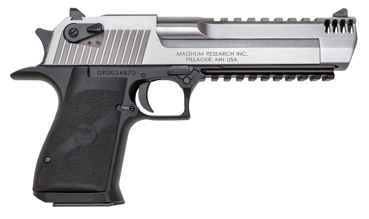 Magnum Research Desert Eagle Mark XIX L6 50 AE 6" 7+1 Semi-Auto Pistol - Integral Muzzle Brake - Black Anodized Aluminum