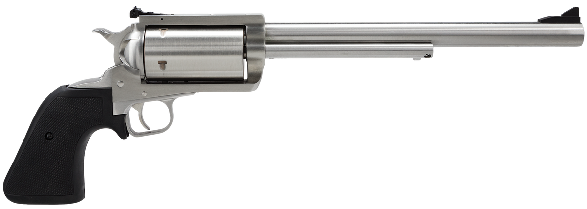Magnum Research BFR Long Cylinder 500 S&W Mag 10" 5-Shot SAO Revolver - Brushed Stainless Black Rubber Grip