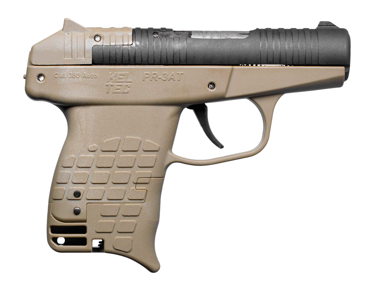 Kel-Tec PR-3AT 380 ACP 2.85" 13+1 Semi-Auto Pistol - Tan Polymer Frame, Black Slide
