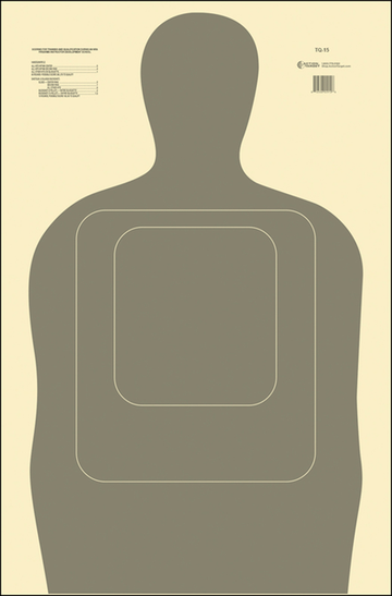 Action Target TQ-15 Qualification Standard Silhouette Paper Hanging Target 24" x 45" Gray/White 100/Box