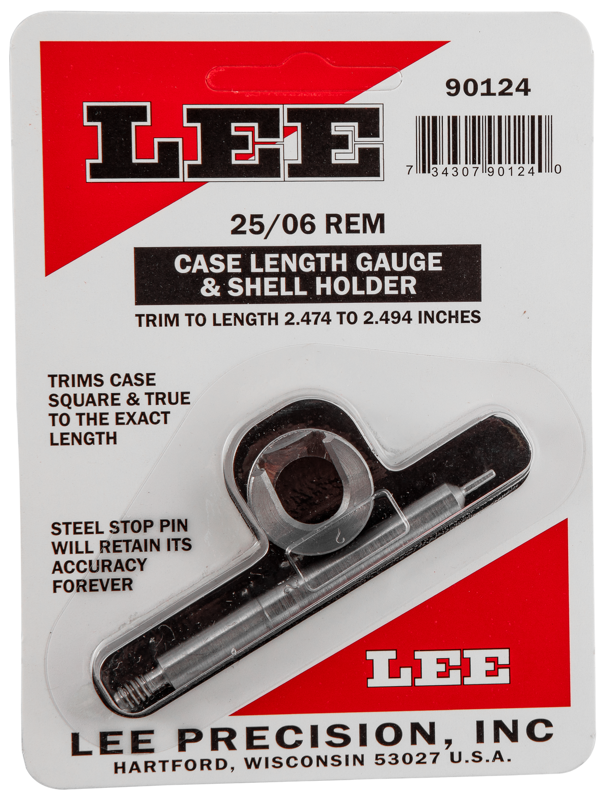 Lee 90124 Case Length Gauge 25-06 Rem with Shell Holder