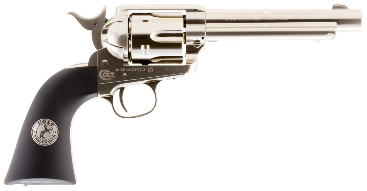 RWS Umarex Colt Peacemaker CO2 .177 Pellet 5" 6rd Single Action Air Pistol - Nickel Frame