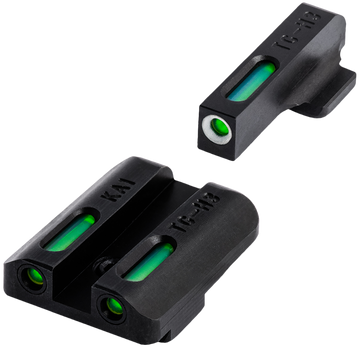 TruGlo TFX Kahr Arms Green Tritium Fiber Optic White Outline Sight Set - Black Nitride