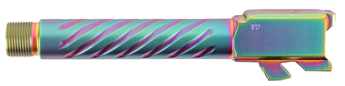 Ballistic Adv Premium Series 9mm Luger 4.99" Spiral Fluted Threaded Barrel - PVD Iridescent Stainless - Fits Glock 17 Gen 5