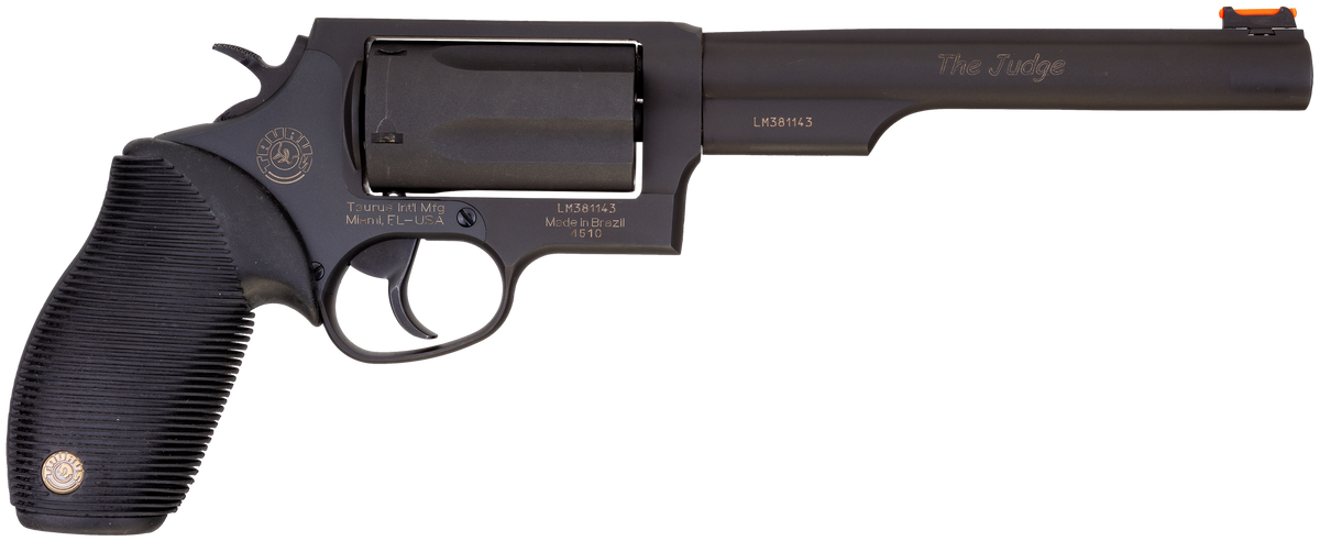Taurus Judge 45 Colt (LC)/410 Bore 6.5" 5-Shot DA/SA Compact Revolver - Matte Black Oxide