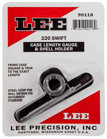 Lee Precision 90118 Case Length Gauge 220 Swift Steel w/ Shell Holder