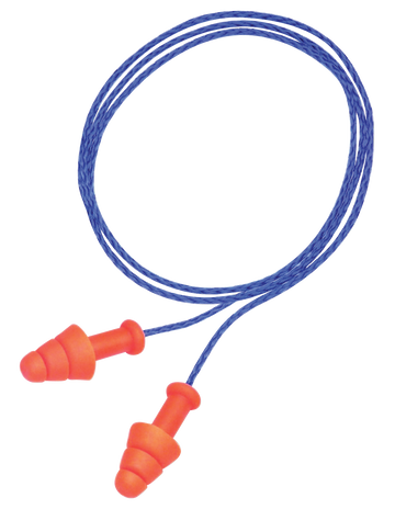 Howard Leight R01520 Smart Fit 25 dB Corded Ear Plugs Orange w/Blue Cord - 2 Pair