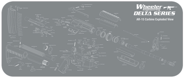 Wheeler AR-15 Maintenance Mat 20x47 Delta Gray / White Neoprene