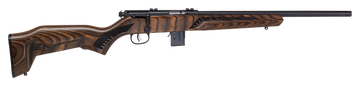 Savage 93 Minimalist Full Size 22 WMR 10+1 18" Matte Black Threaded Barrel Brown Laminate Right Hand
