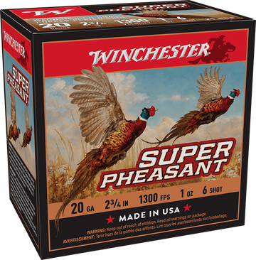 Winchester Ammo Super Pheasant Magnum High Brass 20 Gauge 2.75" 1 oz #6 Shot 25 Rd - Box or Case