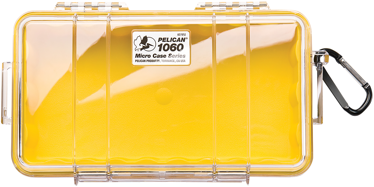Pelican 1060 Micro Case Yellow/Clear Polycarbonate 9.88" Crushproof Watertight