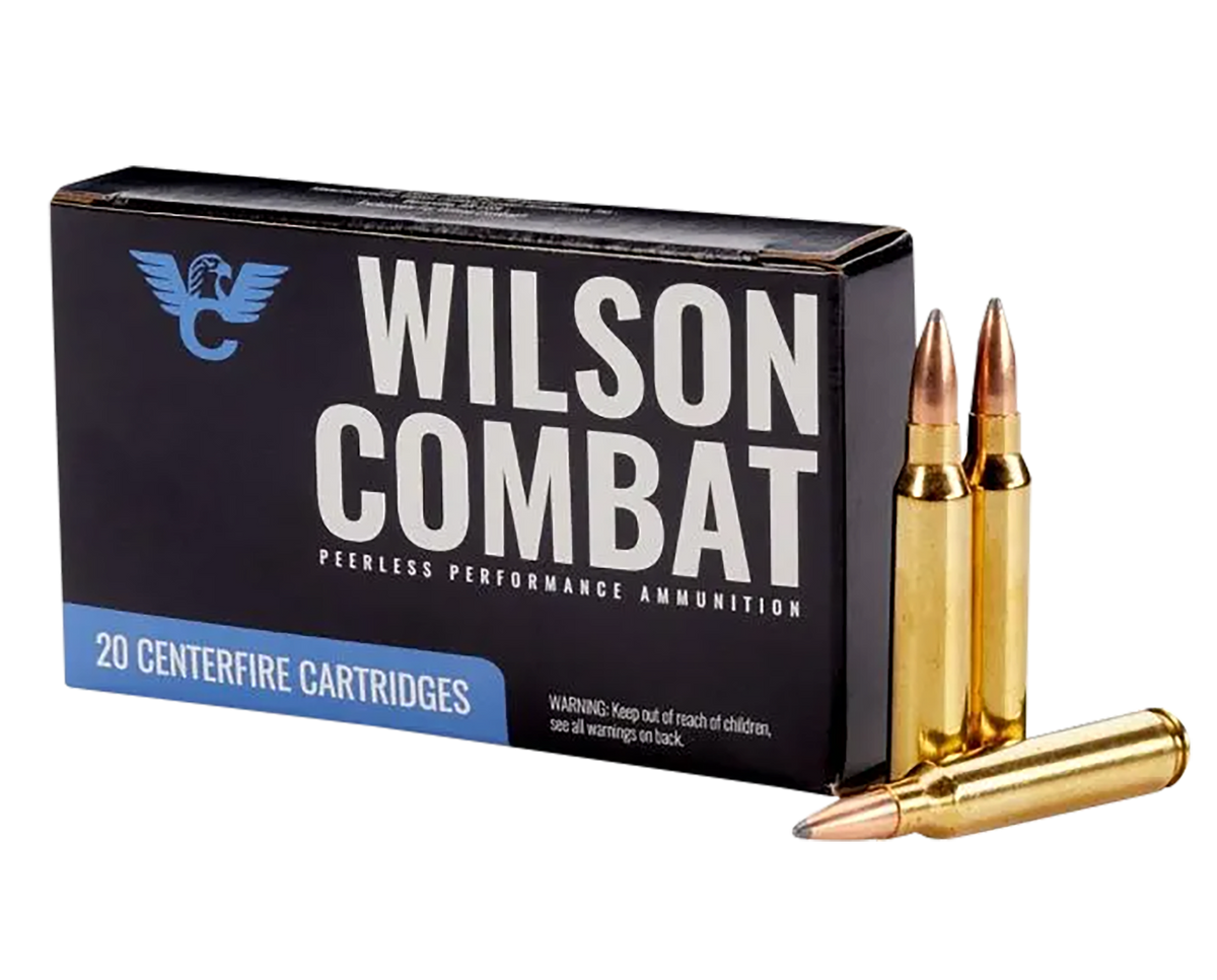 Wilson Combat 223 Rem 65gr Sierra GameKing Spitzer Boat Tail Rifle Ammo - Box or Case