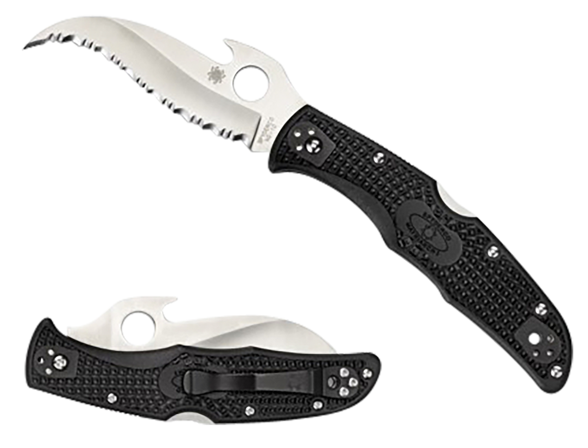 Spyderco Matriarch 2 3.57" VG-10 Reverse S Serrated Emerson Black FRN Folding Knife