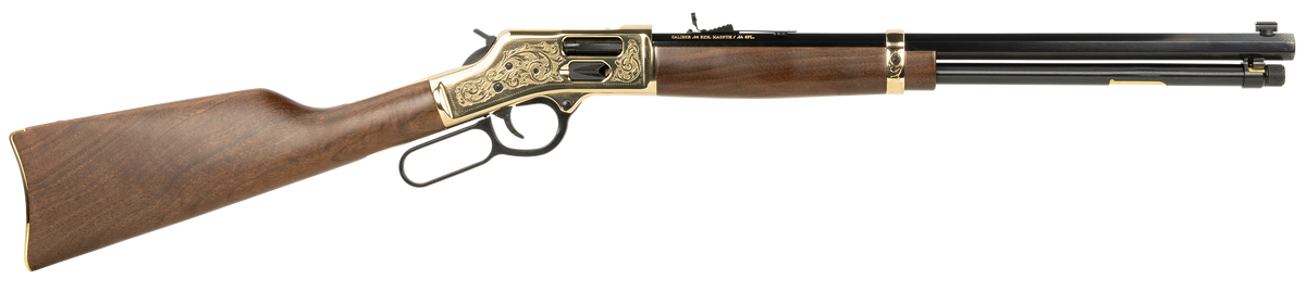 Henry H006GD Big Boy Side Gate Deluxe .44 Mag/.44 Special 20" 10+1 Lever-Action Rifle - Engraved Polished Brass Receiver