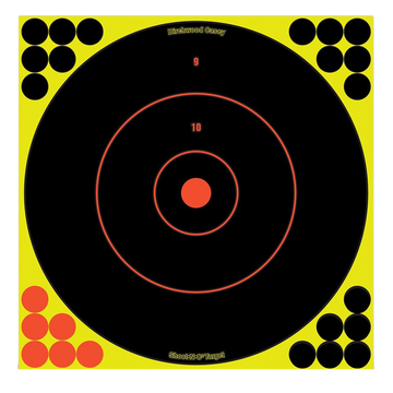 Birchwood Casey Shoot-N-C 12" Bullseye Reactive Paper Target 100 Pack - Self-Adhesive