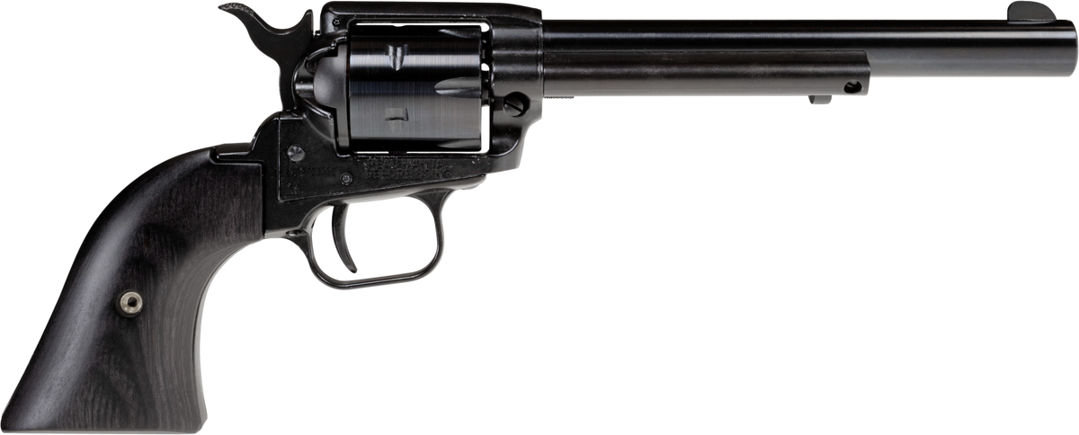 Heritage Mfg RR22B6-BBK Rough Rider 22 LR 6.50" 6-Shot SAO Revolver - Black Oxide/Black Laminate