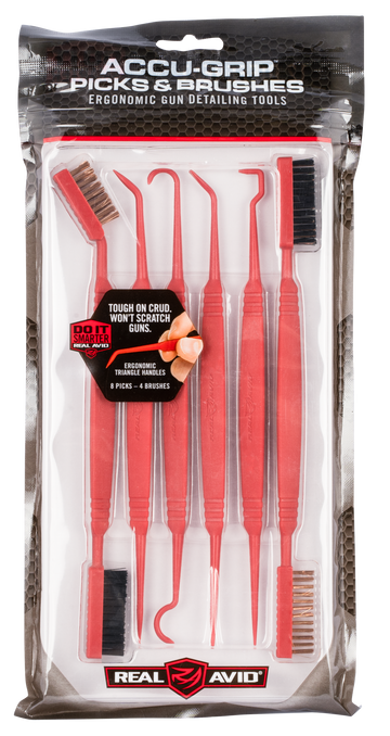 Real Avid Accu-Grip Picks & Brushes Rifle/Shotgun Plastic 8-8.25" 6 Per Pkg