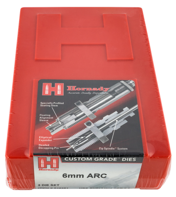 Hornady Custom Grade Series III 2-Die Set 6mm ARC - Full-Length Sizing & Seater Dies