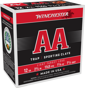 Winchester Ammo AA Light Target 12 Gauge 2.75" 1-1/8 oz 7.5 Shot - Box or Case