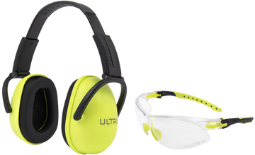 Allen 4176 Sound Blocker 23 dB Lime Green Youth Ear & Eye Protection Combo