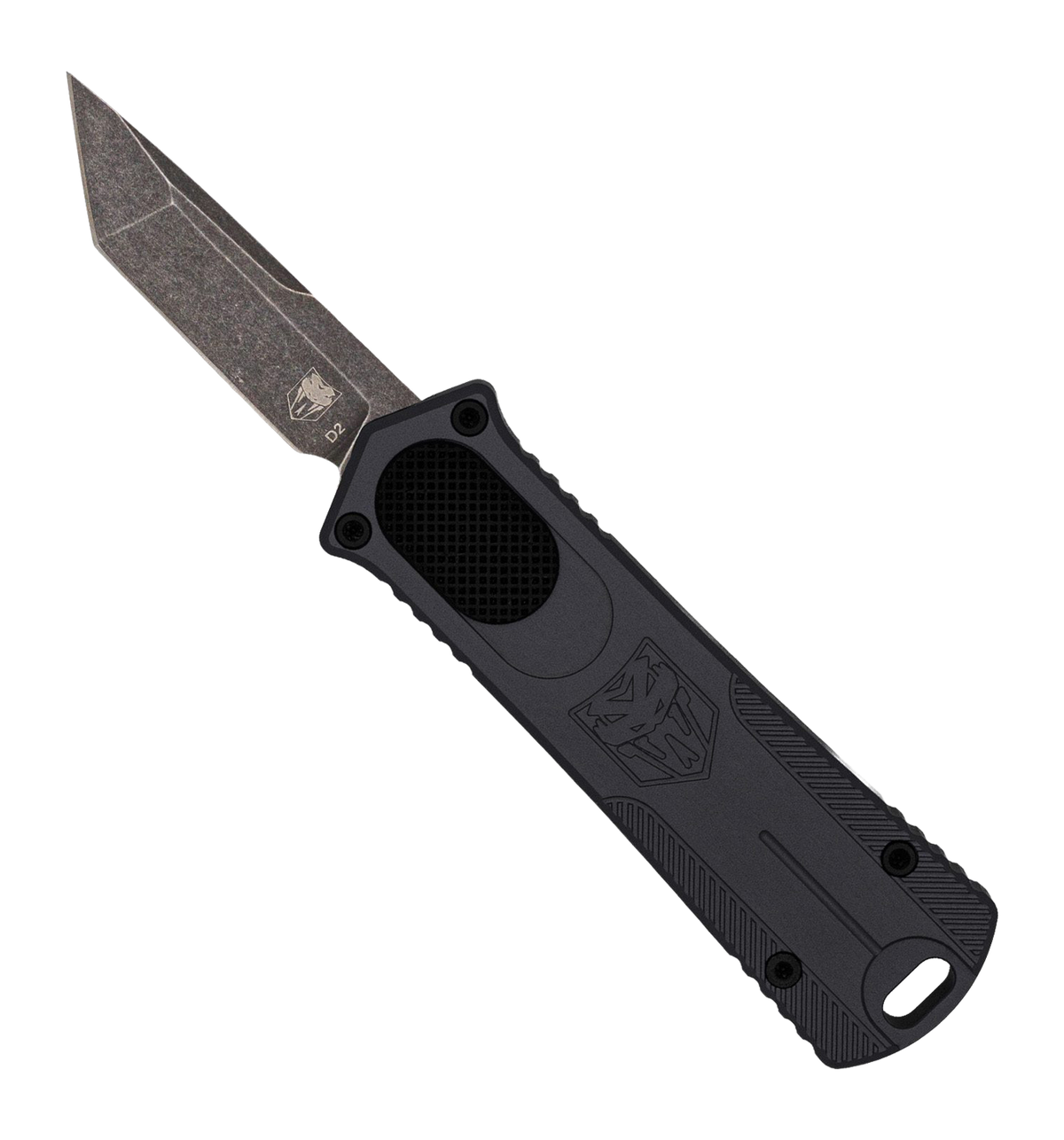 CobraTec Knives California OTF 952 Gen II 1.875" Tanto D2 Steel - Black Aluminum Handle