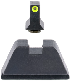 Trijicon GL201 Suppressor/Optic Height Night Sights Green Tritium Yellow Outline Front / Black Rear - Glock 17/17L/19/22 Standard Frame