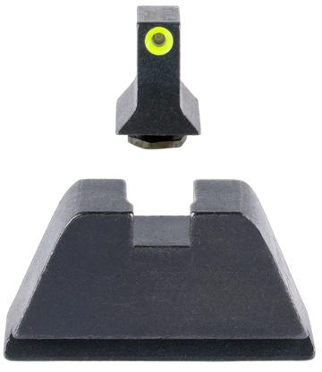 Trijicon GL201 Suppressor/Optic Height Night Sights Green Tritium Yellow Outline Front / Black Rear - Glock 17/17L/19/22 Standard Frame
