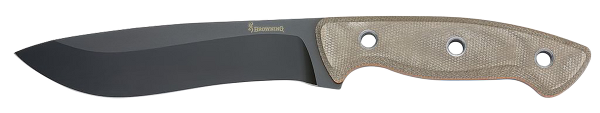 Browning Desolation Large 6" Fixed Drop Point Plain 440C SS - Tan Micarta Handle