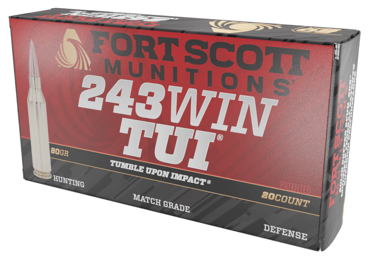Fort Scott Munitions Tumble Upon Impact (TUI) 243 Win 80 gr Solid Copper Spun - Box or Case