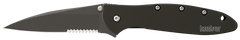 Kershaw Leek 3" Folding Modified Drop Point Part Serrated Black DLC