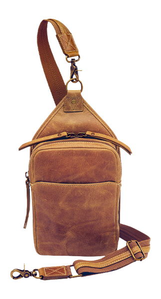 Kingport Industries GTM-CZY/106 Compact Sling Crossbody Caramel Leather CCW Bag