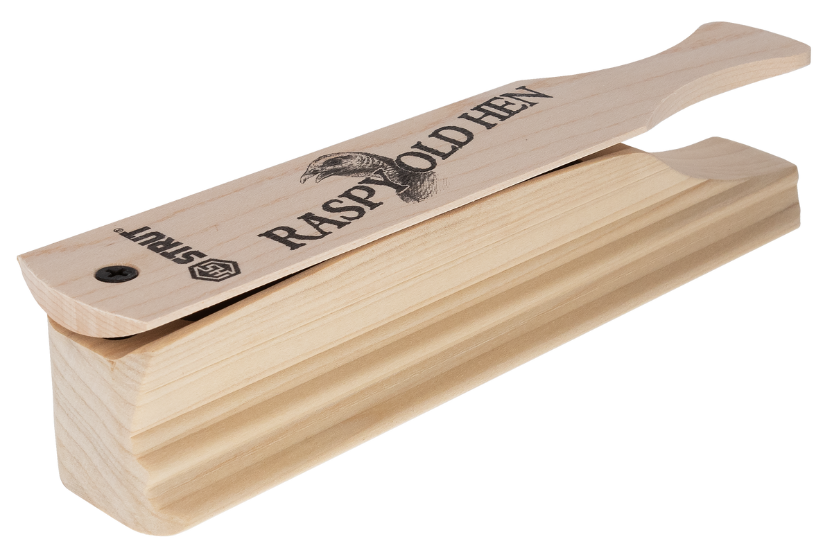 Hunters Specialties HS Strut Raspy Old Hen Turkey Box Call - Cherry/Maple Hardwood