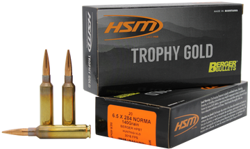 HSM Trophy Gold Extended Range 6.5x284 Norma 140gr Berger Hunting VLD Match 20 Rd - Box or Case