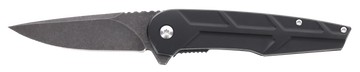 Schrade Reckon 3.25" Folding Drop Point Plain D2 Steel Dark Stonewash - Black Aluminum Handle